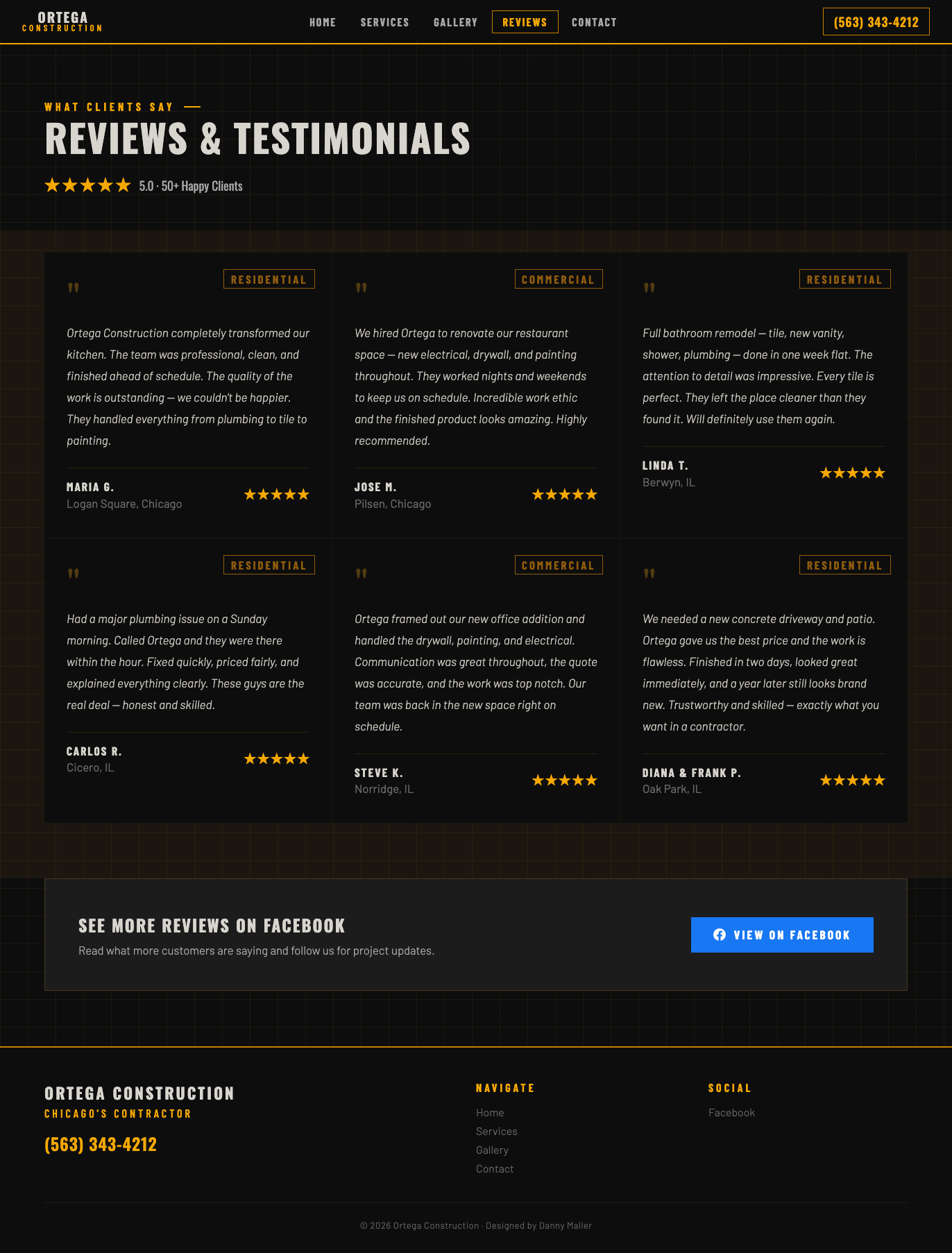 Ortega Construction reviews desktop