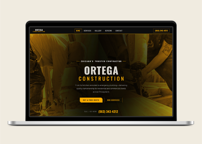 Ortega Construction website